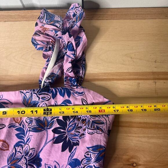 J. Crew Factory Women's Square Neck Floral Midi Dress Size 8P Flutter Sleeve - Picture 9 of 11